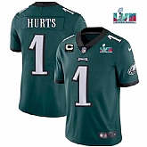 Men & Women & Youth Philadelphia Eagles #1 Jalen Hurts Green Super Bowl LVII Patch And 2-star C Patch Vapor Untouchable Limited Stitched Jersey,baseball caps,new era cap wholesale,wholesale hats